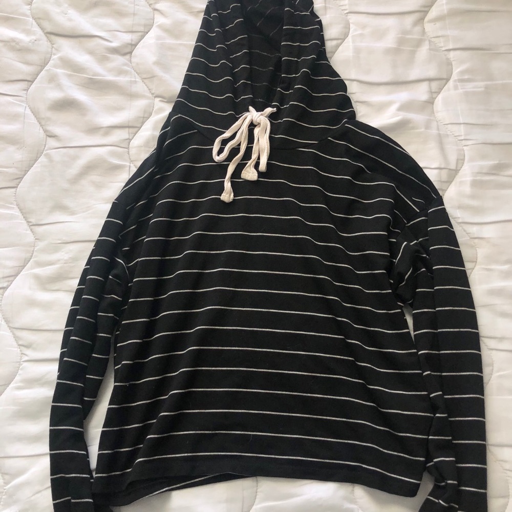 Striped Cropped Hoodie